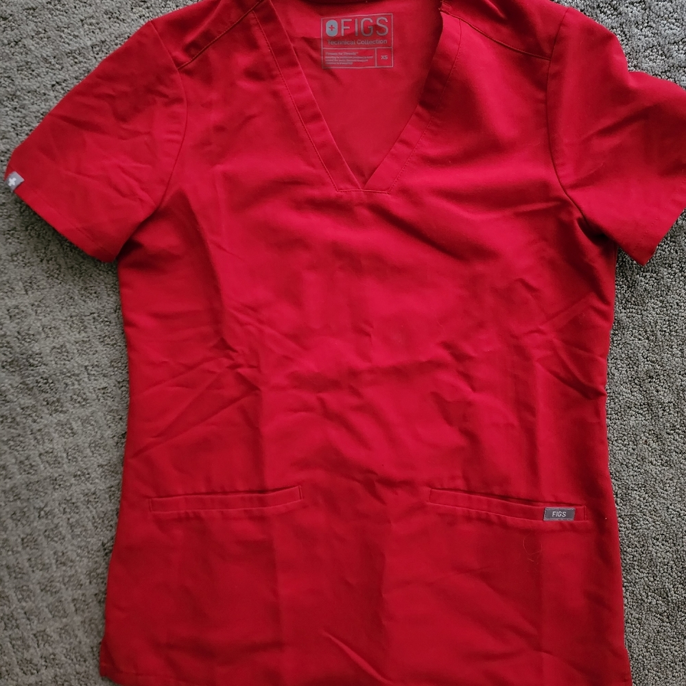 Red figs scrub top